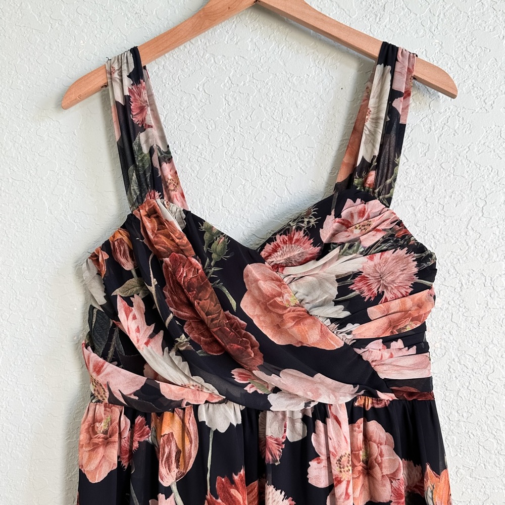 Asos•Sleeveless Floral Evening Party Midi Dress - Picture 3 of 12